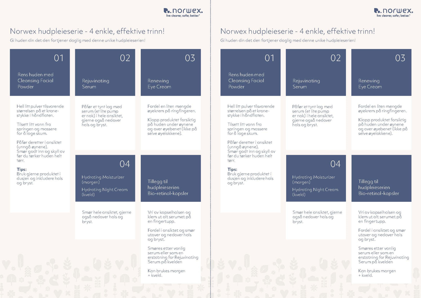 Norwex hudpleieserie - 4 enkle, effektive trinn! - PDF