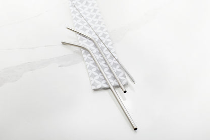 Stainless Steel Straws 26.6/10.4in Pack of 2 With Brush PO