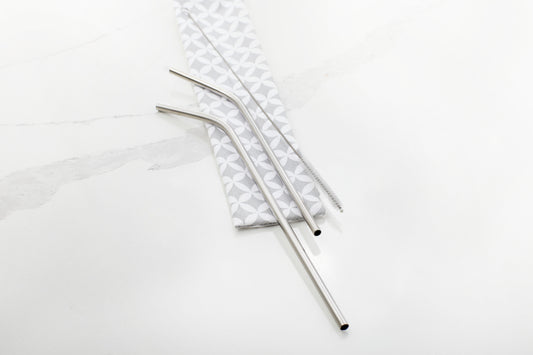 Stainless Steel Straws 26.6/10.4in Pack of 2 With Brush